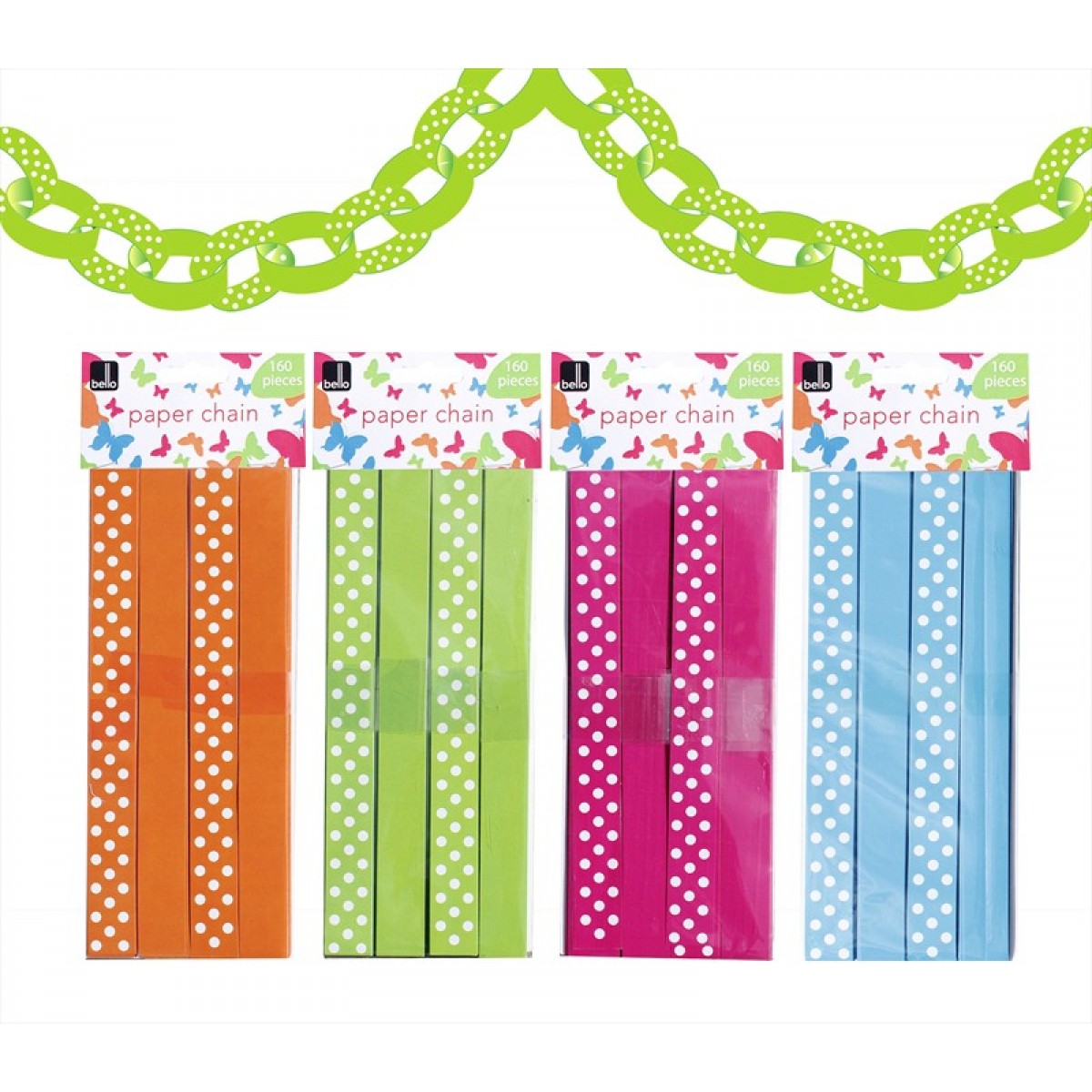 Paper Chain 4 Assorted Colours Approx 10m | RSW International LTD