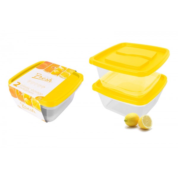 Stay Fresh FOOD STORAGE CONTAINERS SQUARE 2.3L 2 PACK