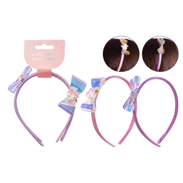KIDS HEAD BANDS WITH BOW AND UNICORN 2 PACK