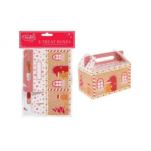 3 GINGERBREAD TREAT BOXES