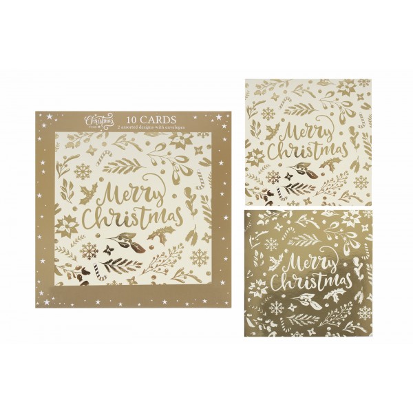 MERRY CHRISTMAS CARDS 10 PACK