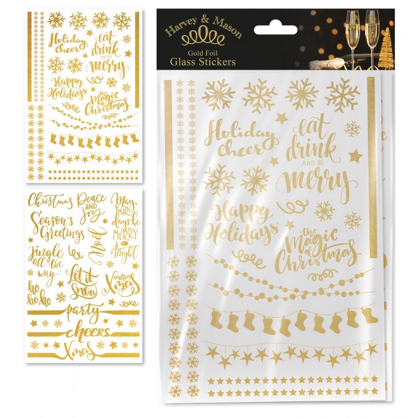 GOLD PARTY GLASS STICKERS