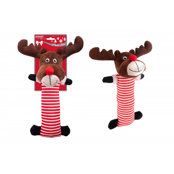 World of pets LONG STRIPED PLUSH RUDOLPH DOG TOY 33CM