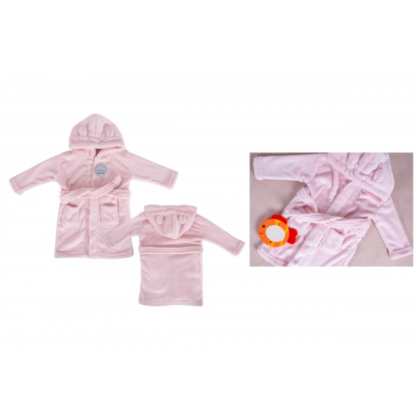 Hugs & Kisses Pink Hooded Robe One Size