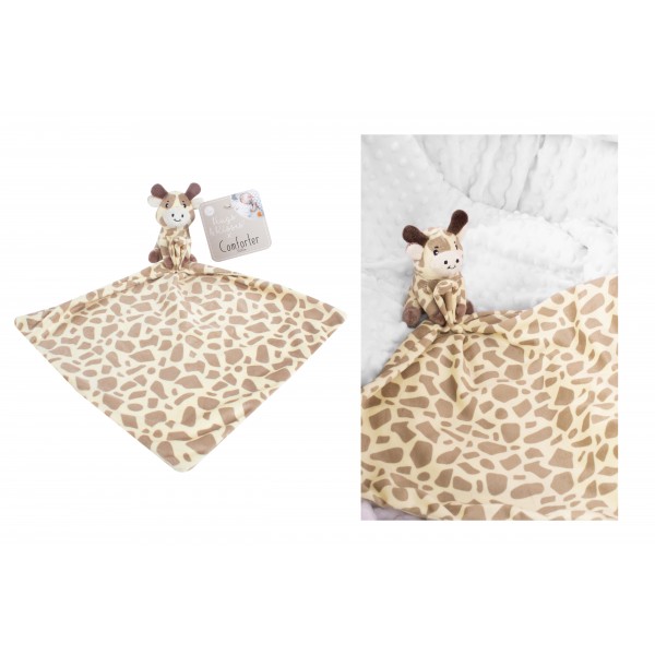 Hugs & Kisses Baby Comforter 30x30cm Giraffe Design