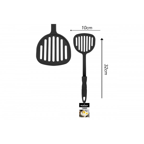CookHouse BLACK SLOTTED TURNER NYLON WITH PP HANDLE
