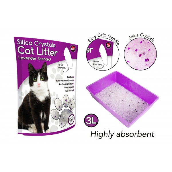 World of pets SILICA CAT LITTER 3L LAVENDER SCENTED