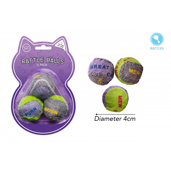 World of pets CAT PLAY BALLS 3 PACK
