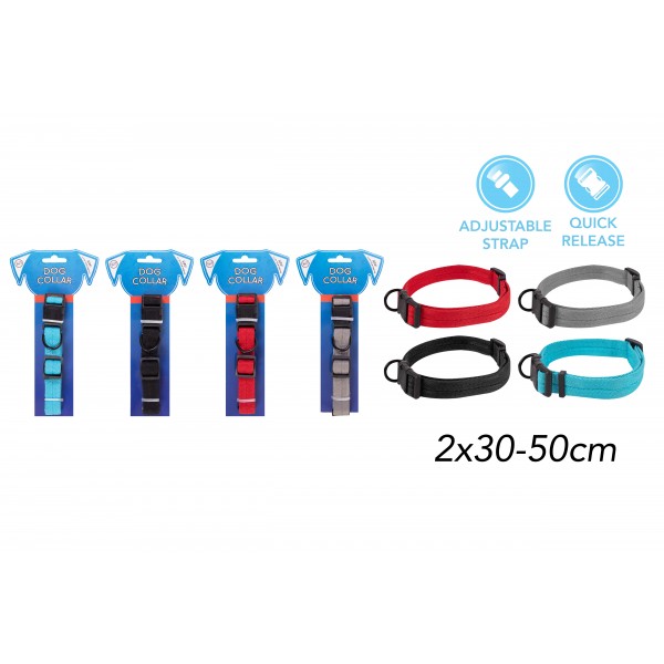 World of pets Dog Collar 2x30-50cm 4 Assorted Colours