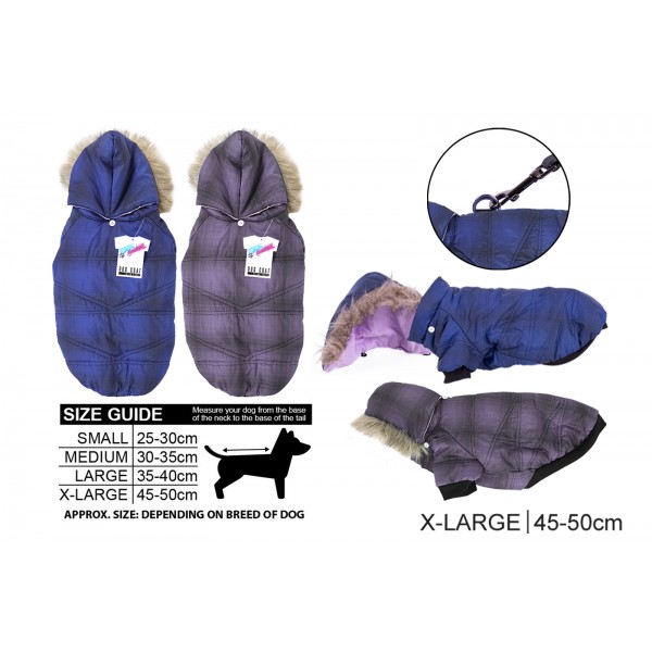 World of pets Extra Large Dog Coat With Detachable Hood