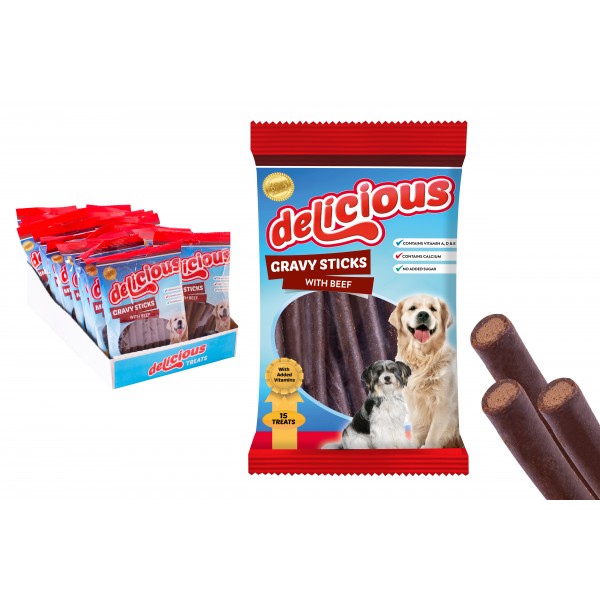 World of pets Meaty Gravy Stick Dog Treat With Beef