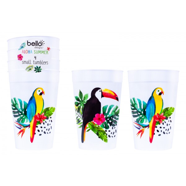Bello Plastic Party Cup Pack 4 Aloha Design