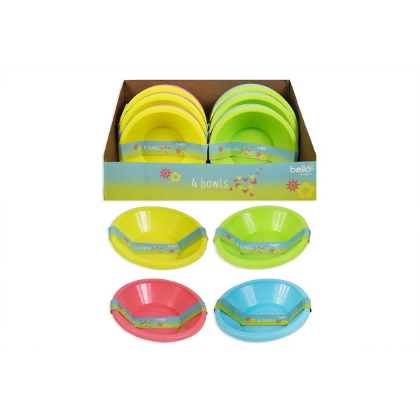 Bello PICNIC BOWLS 4 PACK 4 ASSORTED COLOURS