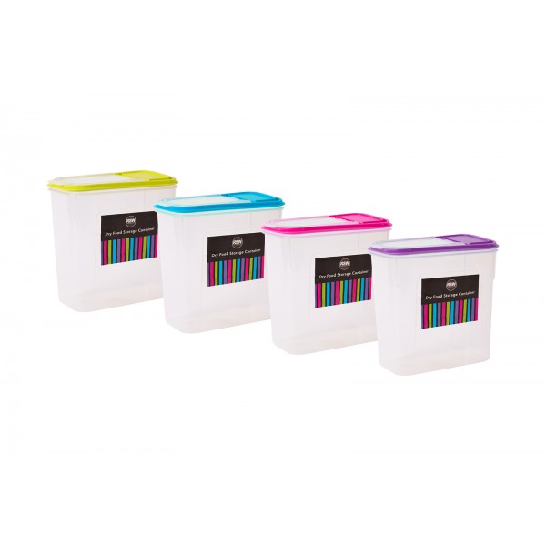 RSW DRY FOOD STORAGE CONTAINER 2L 4 ASSORTED COLOURS