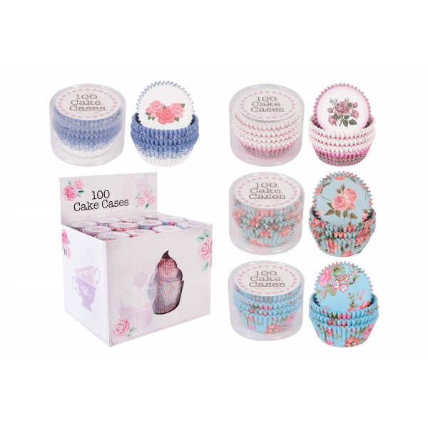 RSW CAKE CASES 100 PACK 4 ASSORTED DESIGNS