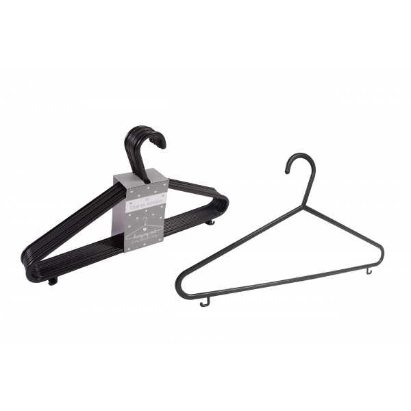 RSW Black Clothes Hangers 10 Pack