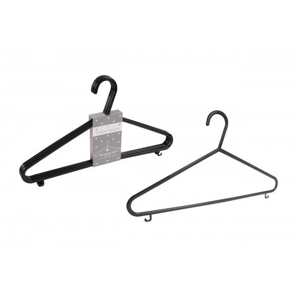RSW BLACK CLOTHES HANGERS 4 PACK