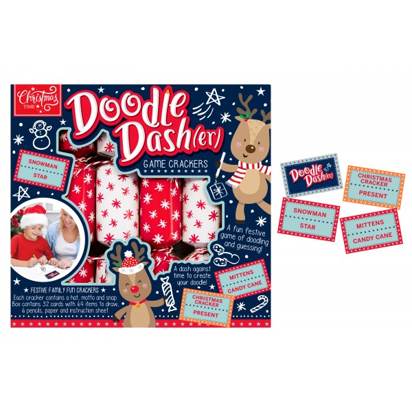 RSW Christmas 6 Game Doodle Dasher 9" Crackers