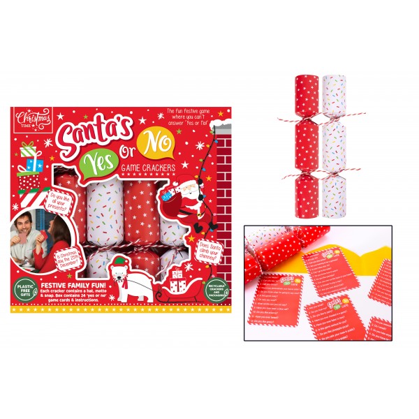 RSW Christmas 6 Game Santa's Yes Or No 9" Crackers