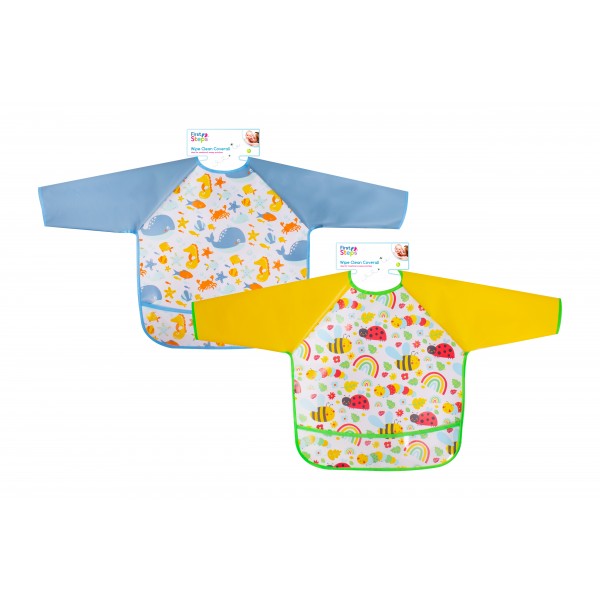 First Steps Wipe Clean Coverall 2 Assorted Designs Vat Free