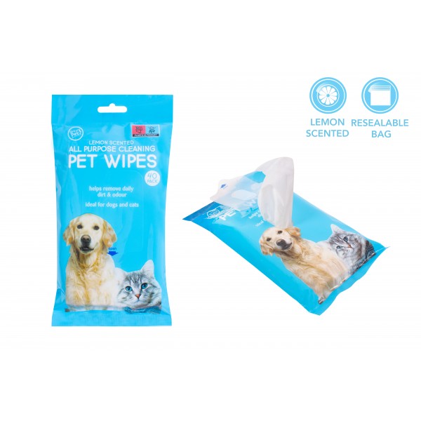 World of pets All Purpose Cleaning Pet Wipes 40 Pack