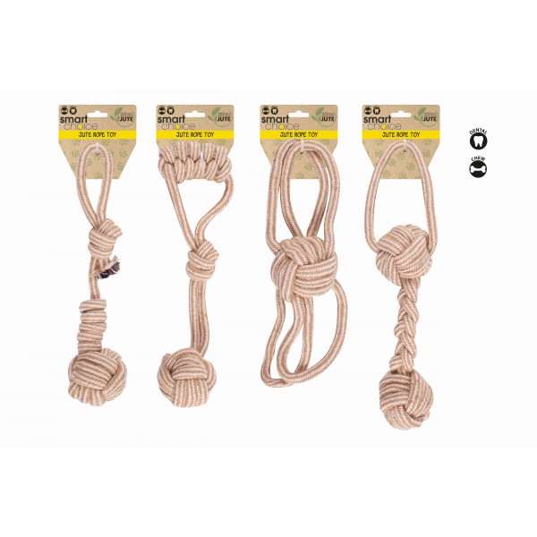 JUTE ROPE DOG TOY 4 ASSORTED DESIGNS
