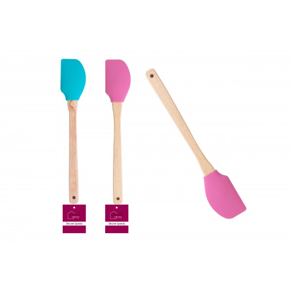 SILICONE SPATULA WITH WOOD HANDLE 