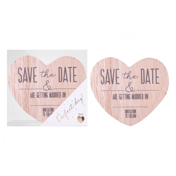 SAVE THE DATE WOODEN MAGNETS 8 PACK