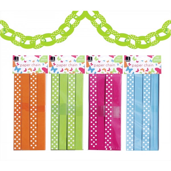 Paper Chain 4 Assorted Colours Approx 10m AM1619