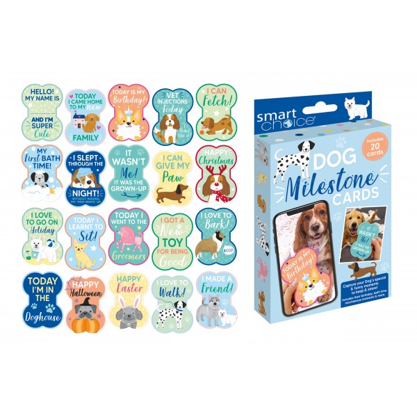 20 MILESTONE CARDS FOR DOGS & PUPPIES