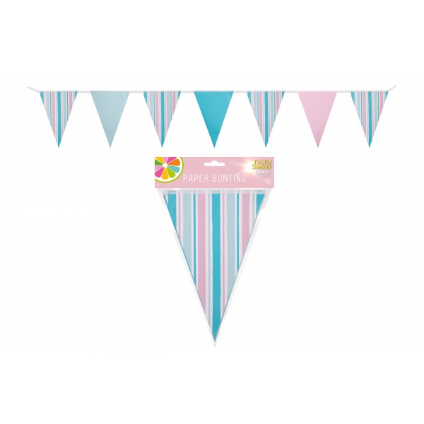 PAPER BUNTING 3M 4 ASSORTED COLOURS