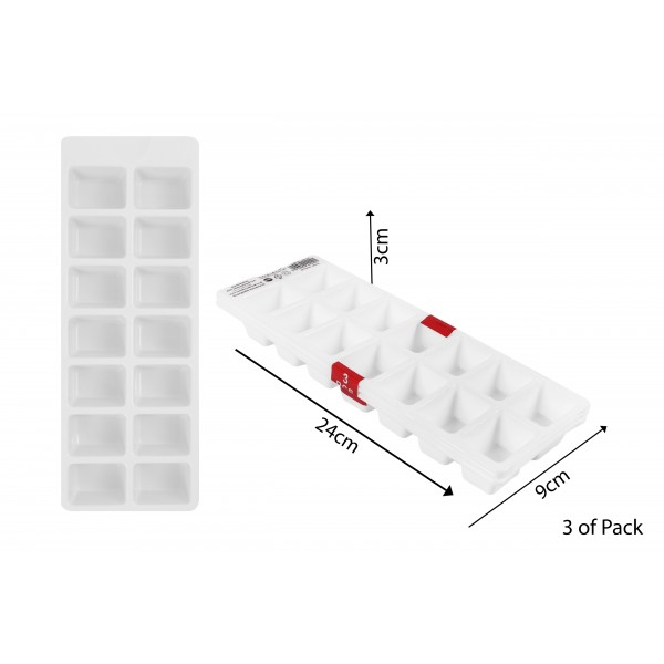 ICE CUBE TRAY 3 PACK WHITE ONLY