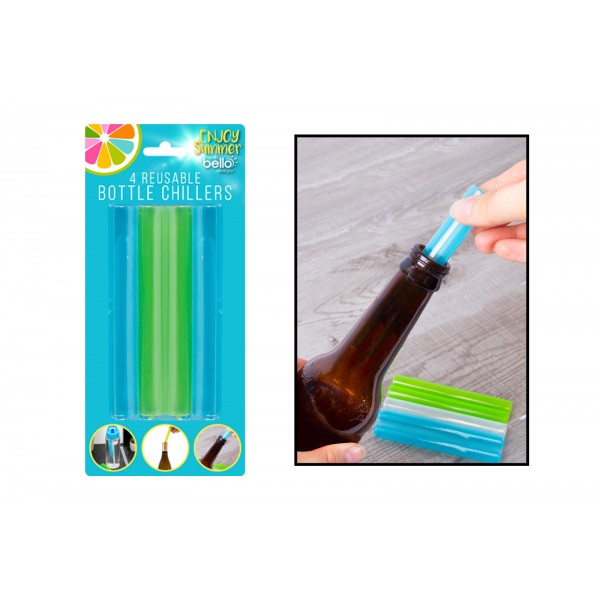 REUSABLE BOTTLE CHILLERS 4 PACK 2 ASSORTED COLOURS