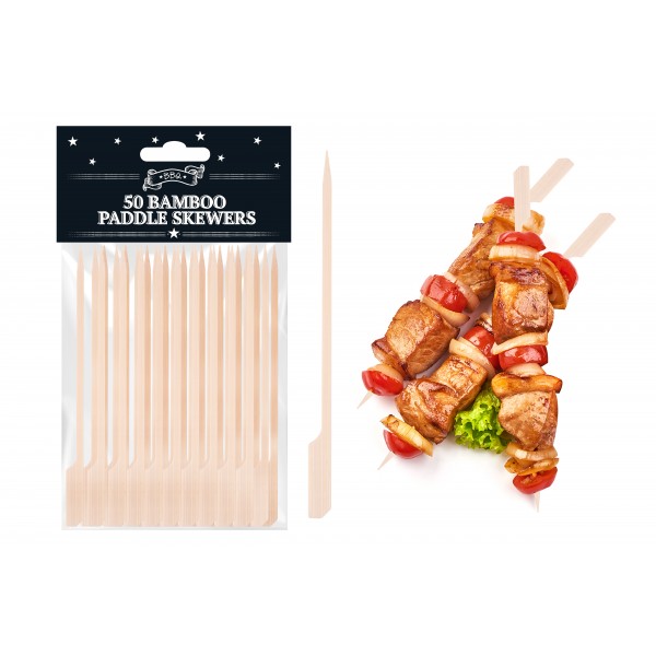 BAMBOO PADDLE SKEWERS 12CM 50 PACK