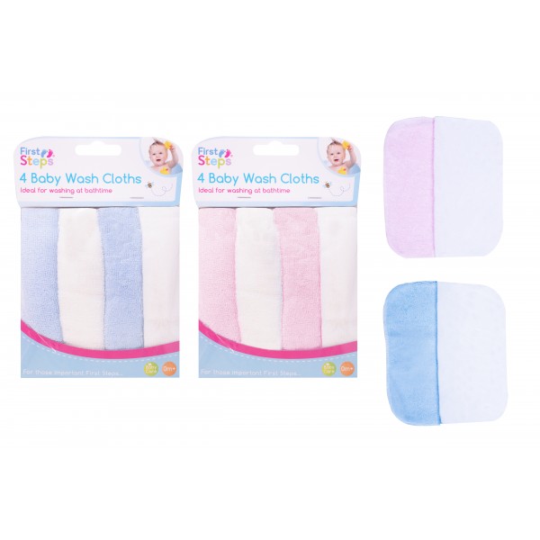 PACK OF FOUR BABY WASH CLOTHS