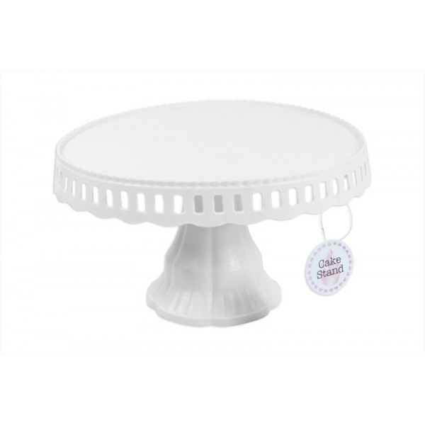 CAKE STAND WHITE ONLY 28X17CM