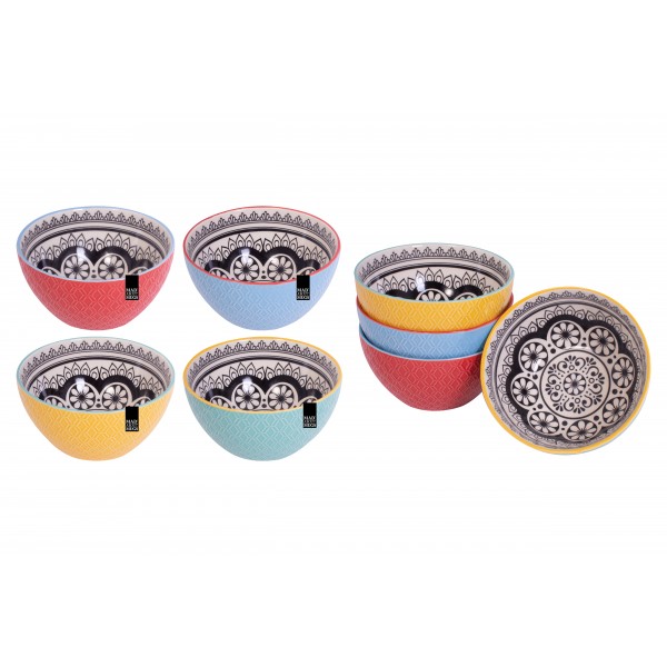 BREAKFAST BOWL 6" 4 ASSORTED COLOURS