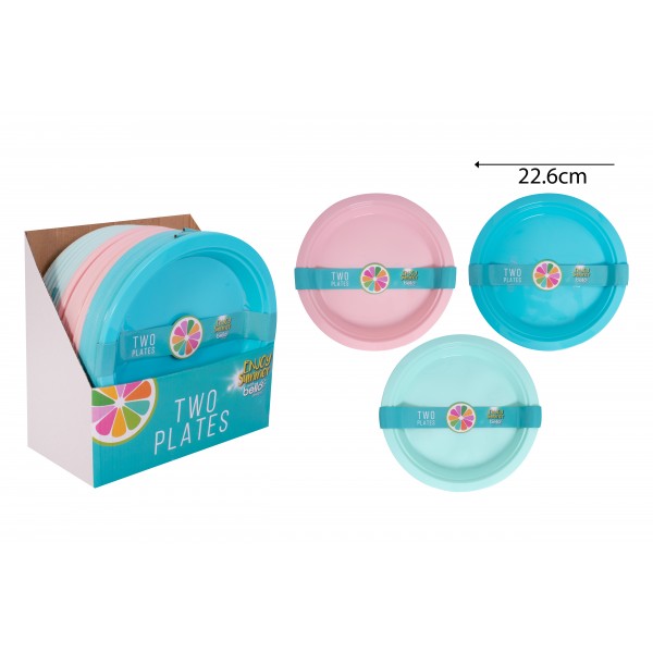 PICNIC PLATES 4 PACK 3 ASSORTED COLOURS