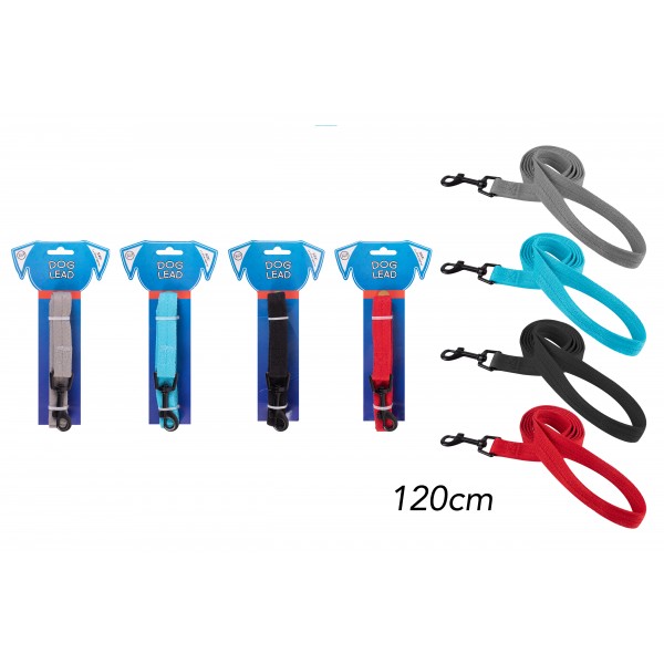 DOG LEAD 120CM 4 ASSORTED COLOURS