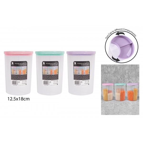 3 IN 1 DIVIDED FOOD STORAGE CONTAINER 2.25L