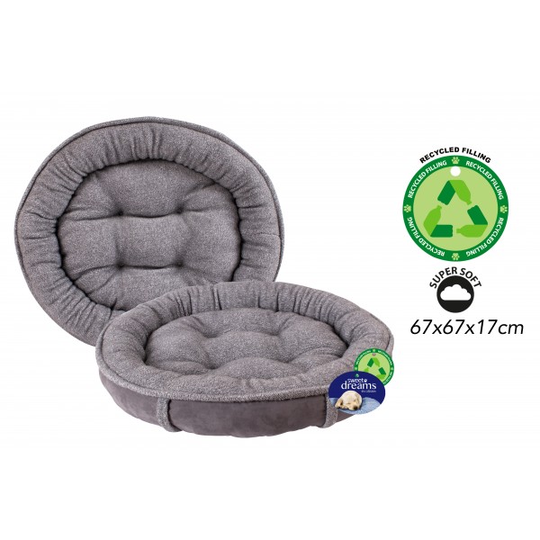 ROUND FAUX SUEDE PET BED