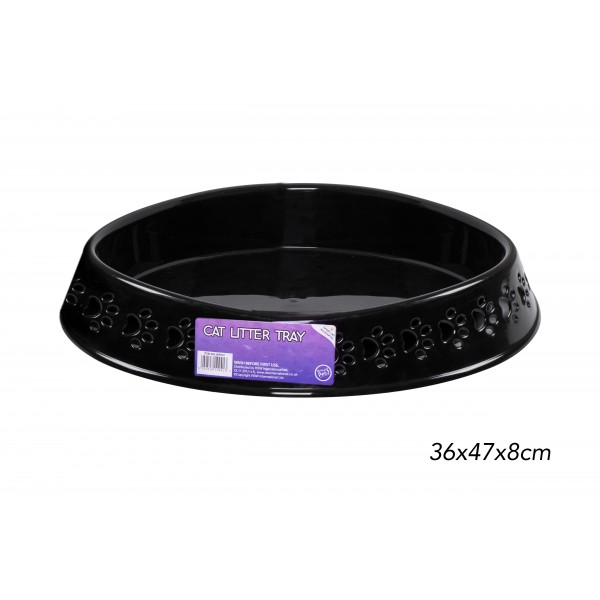OVAL CAT LITTER TRAY 2 ASSORTED COLOURS