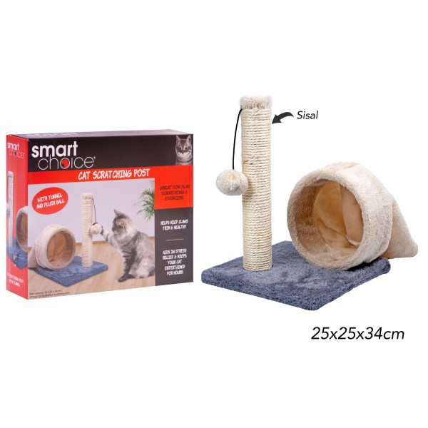 CAT SCRATCHING POST WITH TUNNEL AND BALL