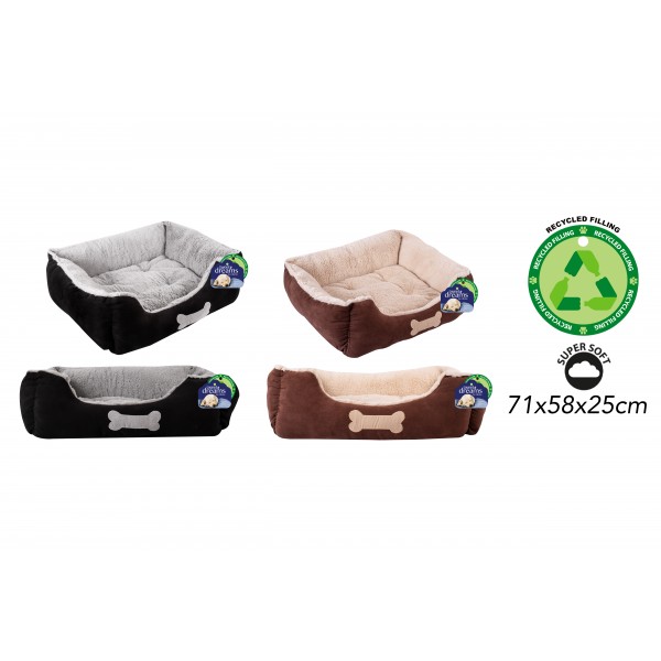 FAUX SUEDE PET BED LARGE 2 ASSORTED COLOURS