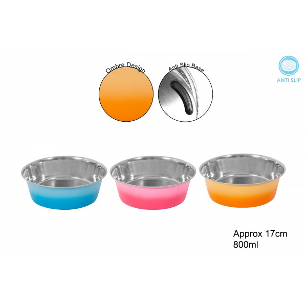 SUMMER OMBRE STAINLESS STEEL PET BOWL 800ML