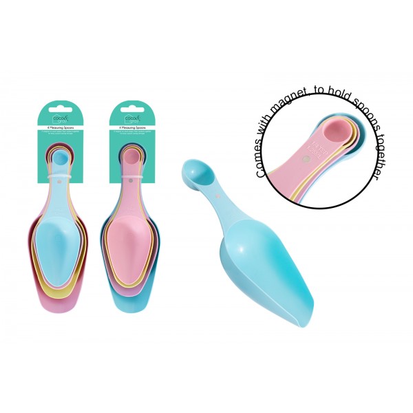 MEASURING SPOONS SET OF 4 4 ASSORTED COLOURS