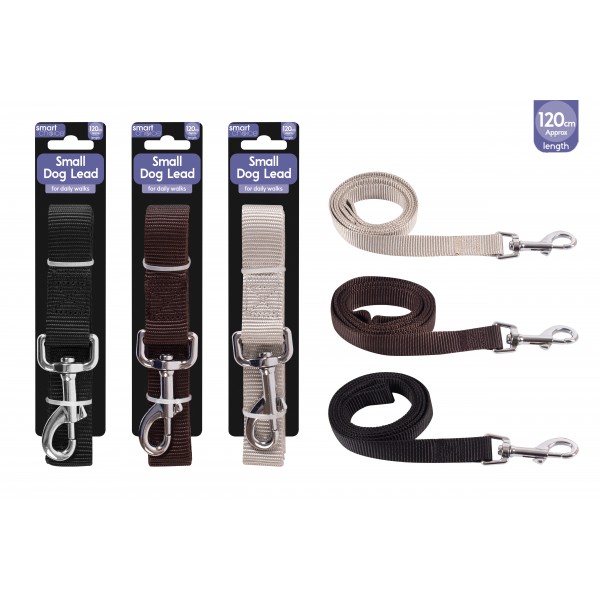 DOG LEAD SMALL 1.2M 3 ASSORTED COLOURS