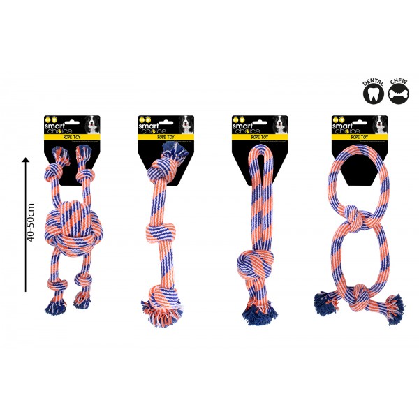 LARGE ROPE TUG DOG TOY 4 ASSORTED DESIGNS