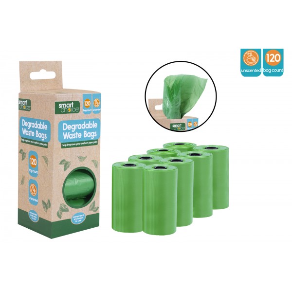 DEGRADABLE DOG WASTE BAGS 8 PACK