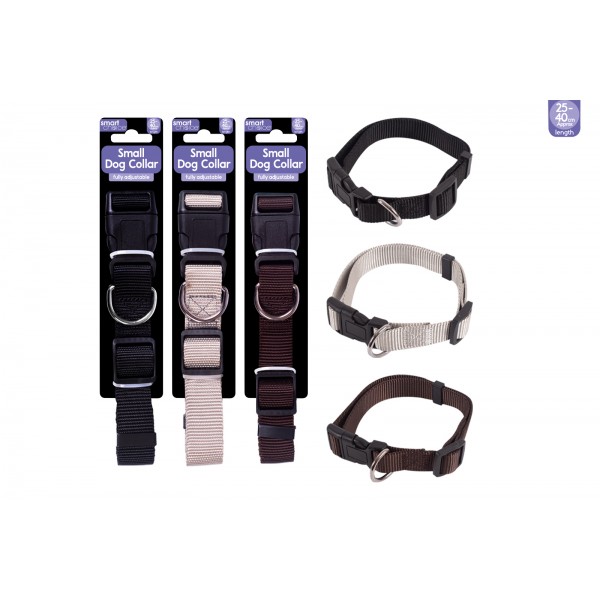 DOG COLLAR SMALL 25-40CM 3 ASSORTED COLOURS